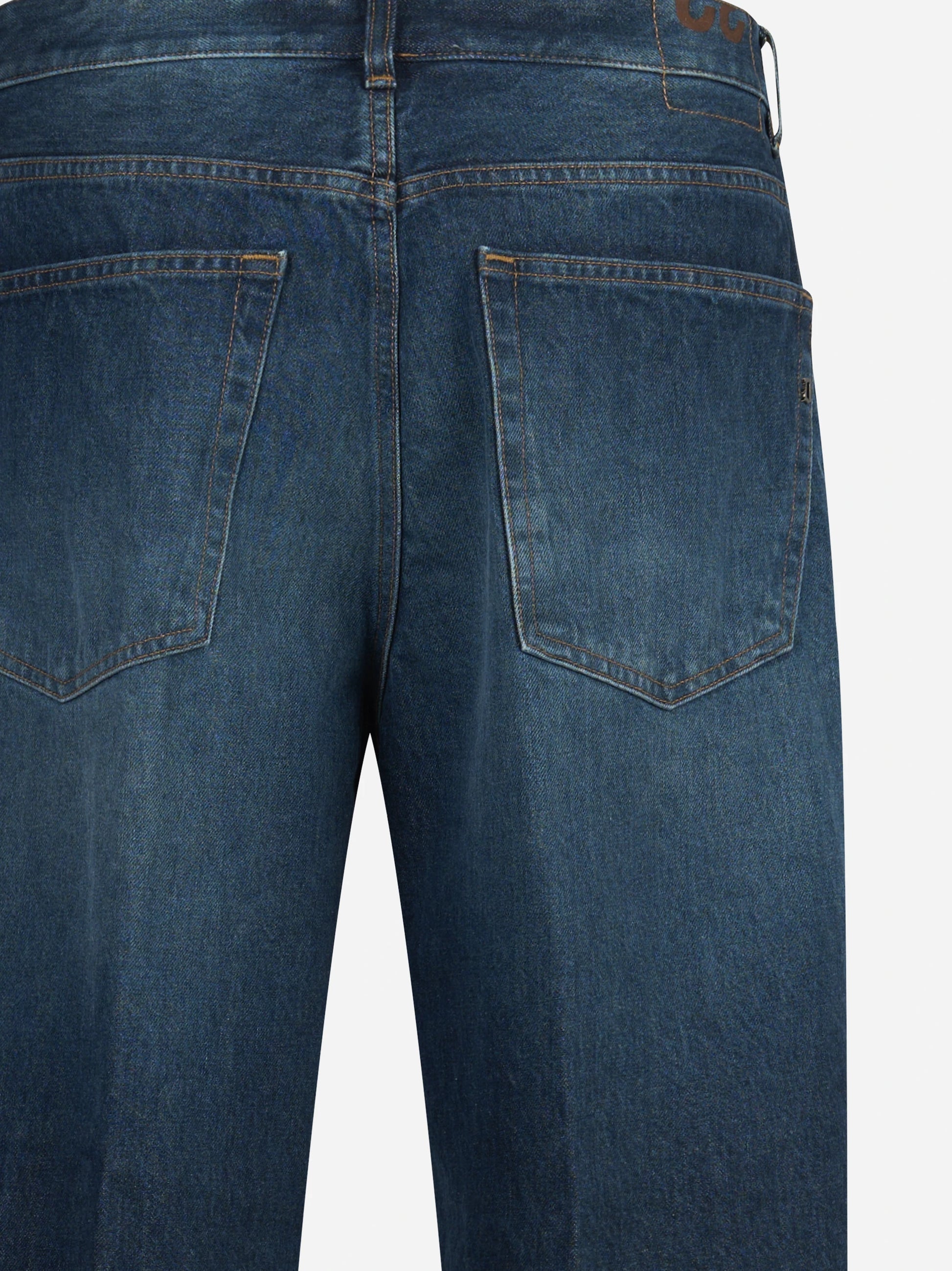 Jeans Anthony loose fit blu con abrasioni - vista laterale e dettagli