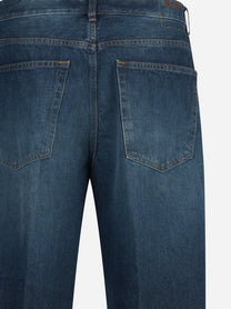 Jeans Anthony loose fit blu con abrasioni - vista laterale e dettagli