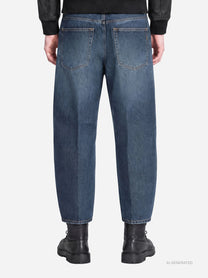 Jeans Anthony loose fit blu con abrasioni - indossato, vista posteriore