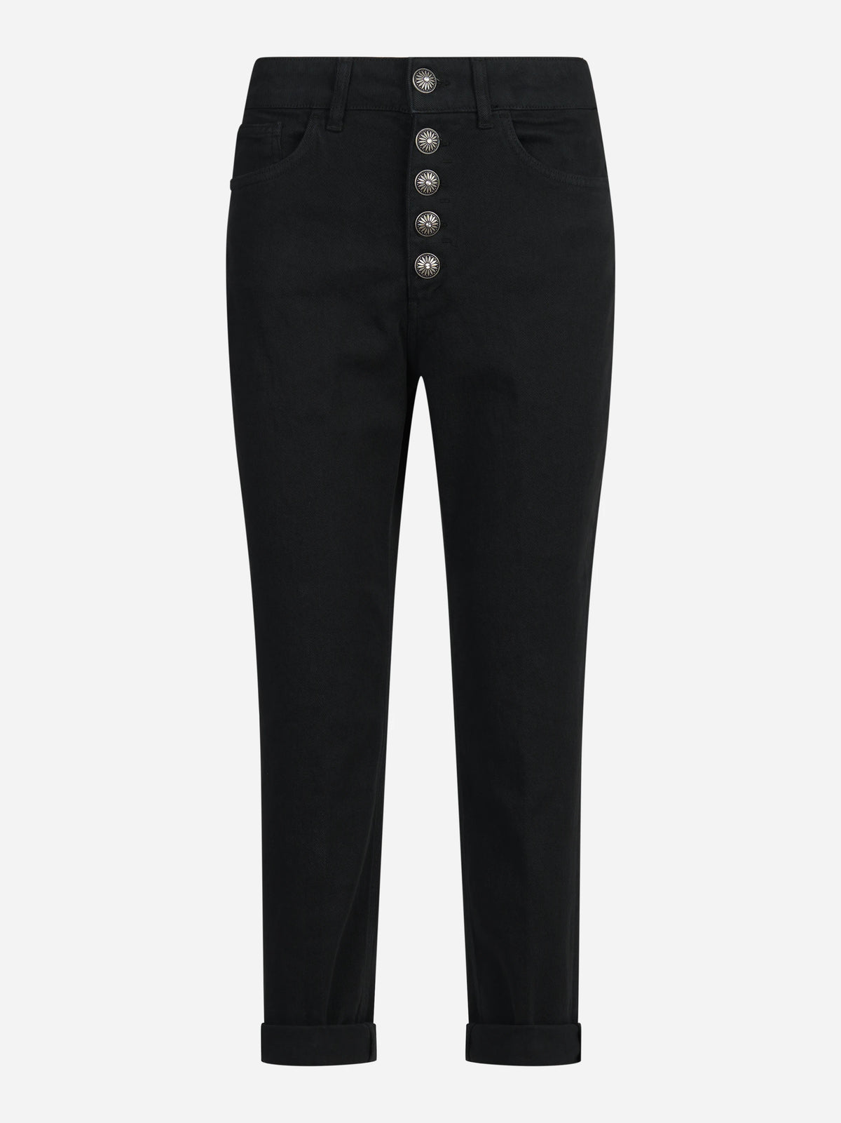 Jeans Koons loose fit con bottoniera gioiello neri - vista frontale