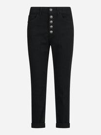 Jeans Koons loose fit con bottoniera gioiello neri - vista frontale