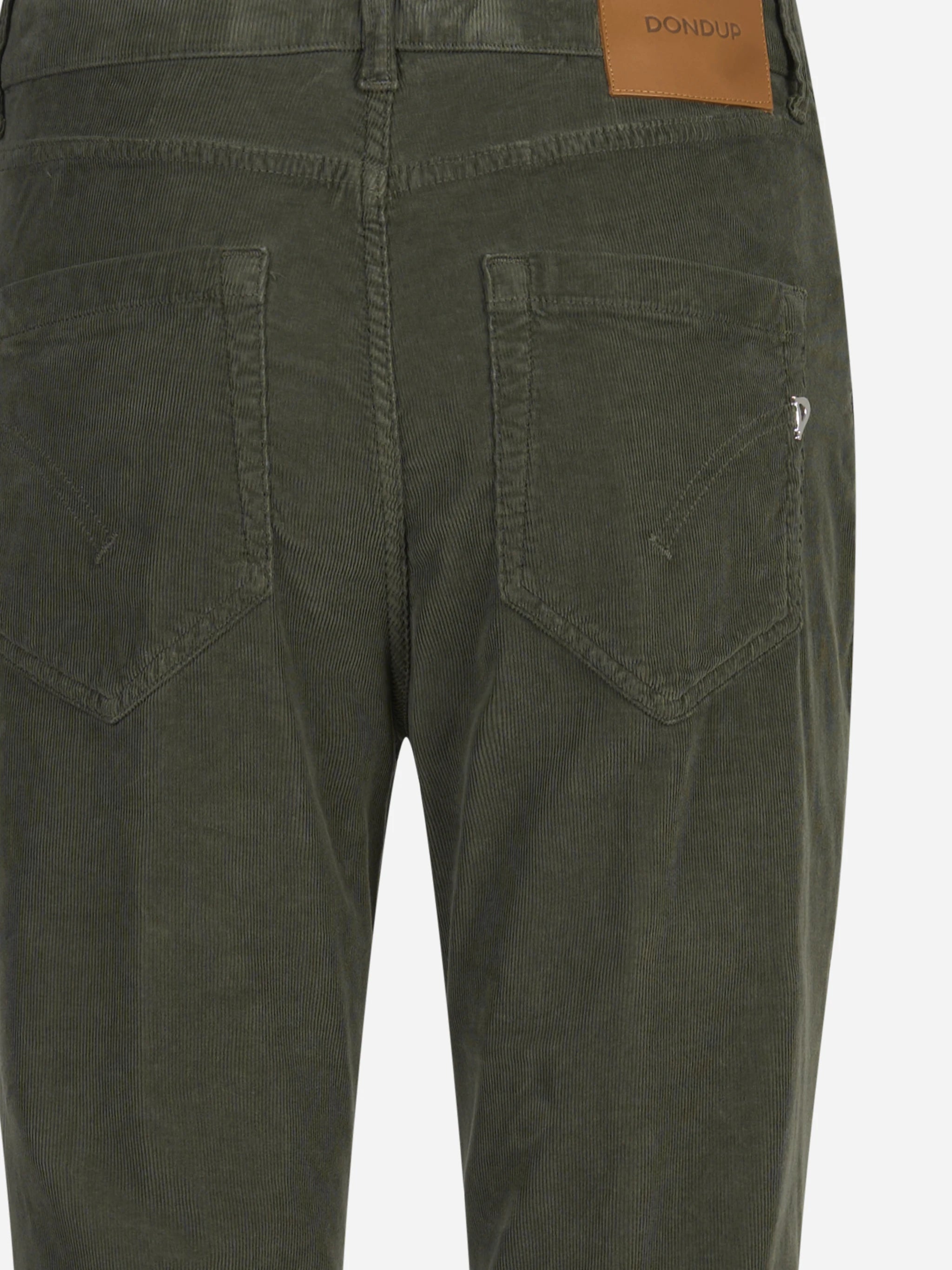 Jeans Koons loose fit in velluto verde oliva - dettaglio prodotto