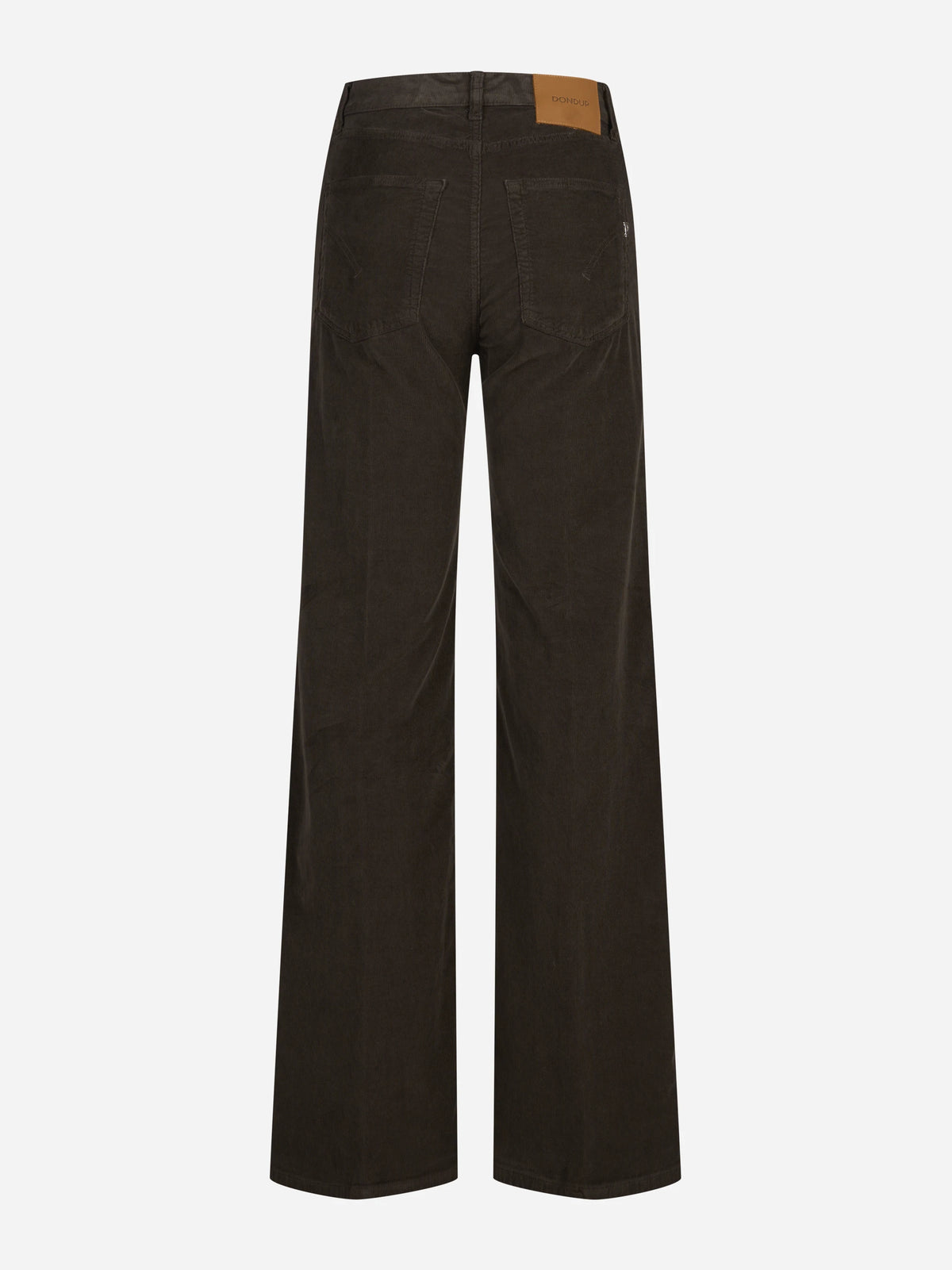 Jeans Amber wide leg in velluto a coste marroni - vista posteriore