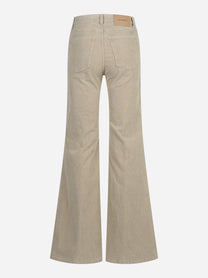 Jeans Ariana wide leg in velluto beige - vista posteriore