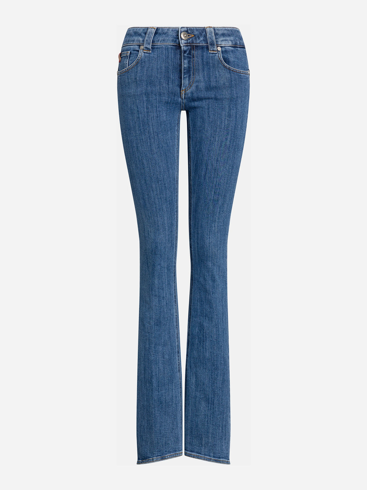 Jeans Patti flare blu - vista frontale