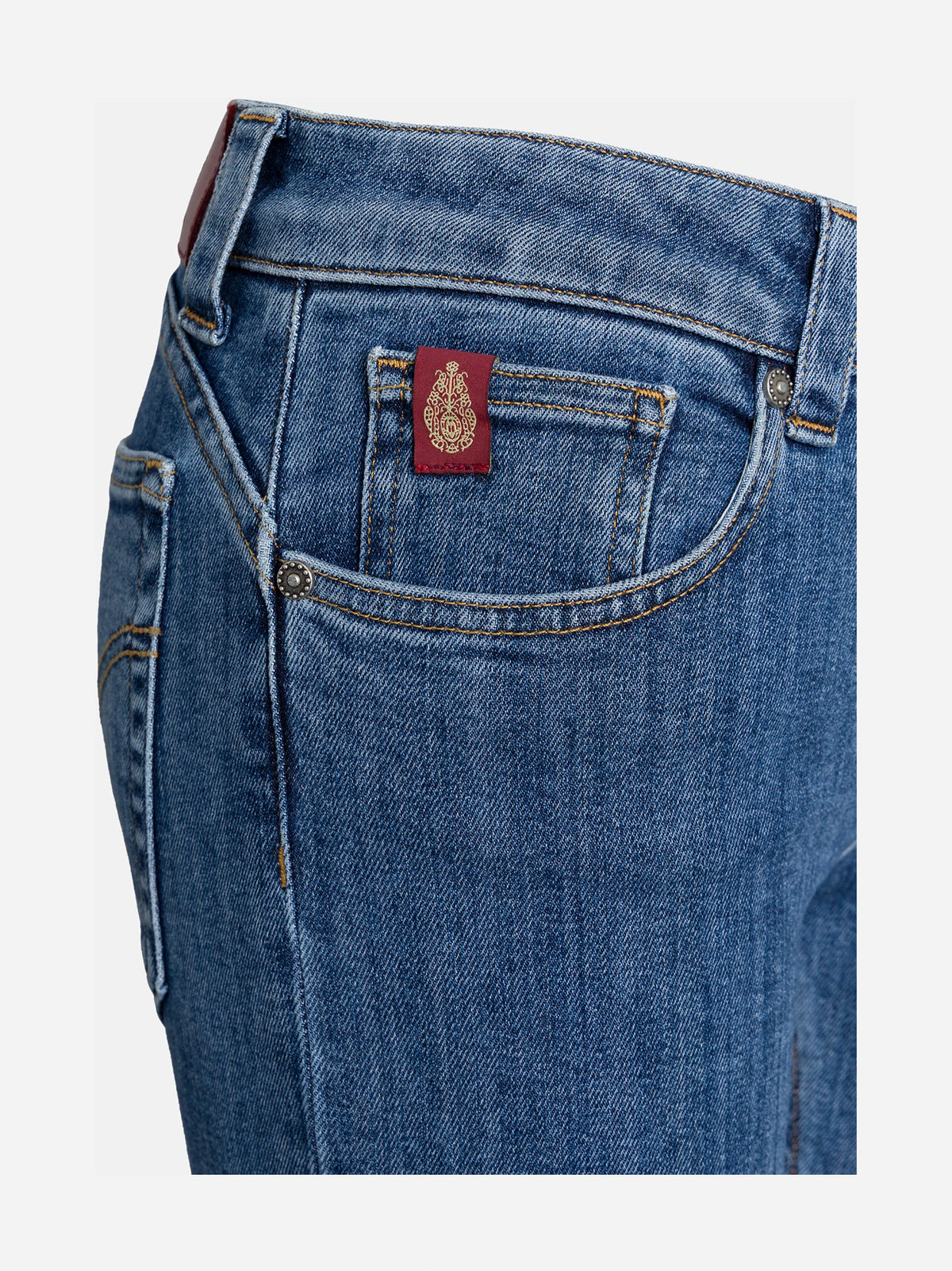 Jeans Patti flare blu - dettaglio del prodotto