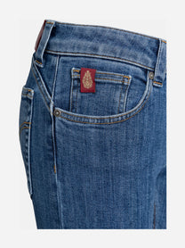 Jeans Patti flare blu - dettaglio del prodotto