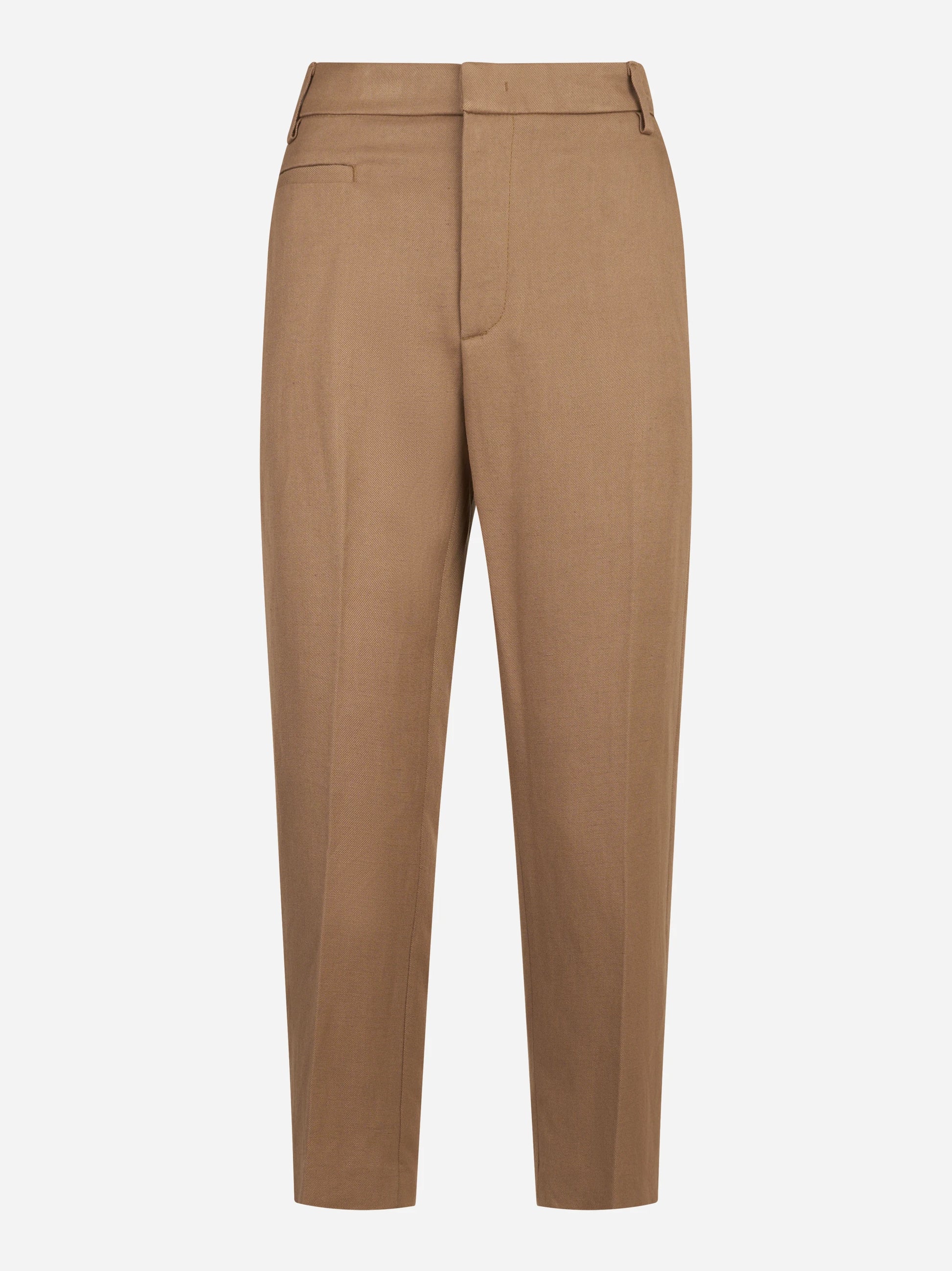 Pantalone Ariel Carrot fit in viscosa e lino beige