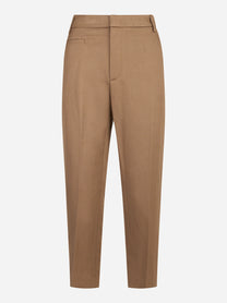 Pantalone Ariel Carrot fit in viscosa e lino beige