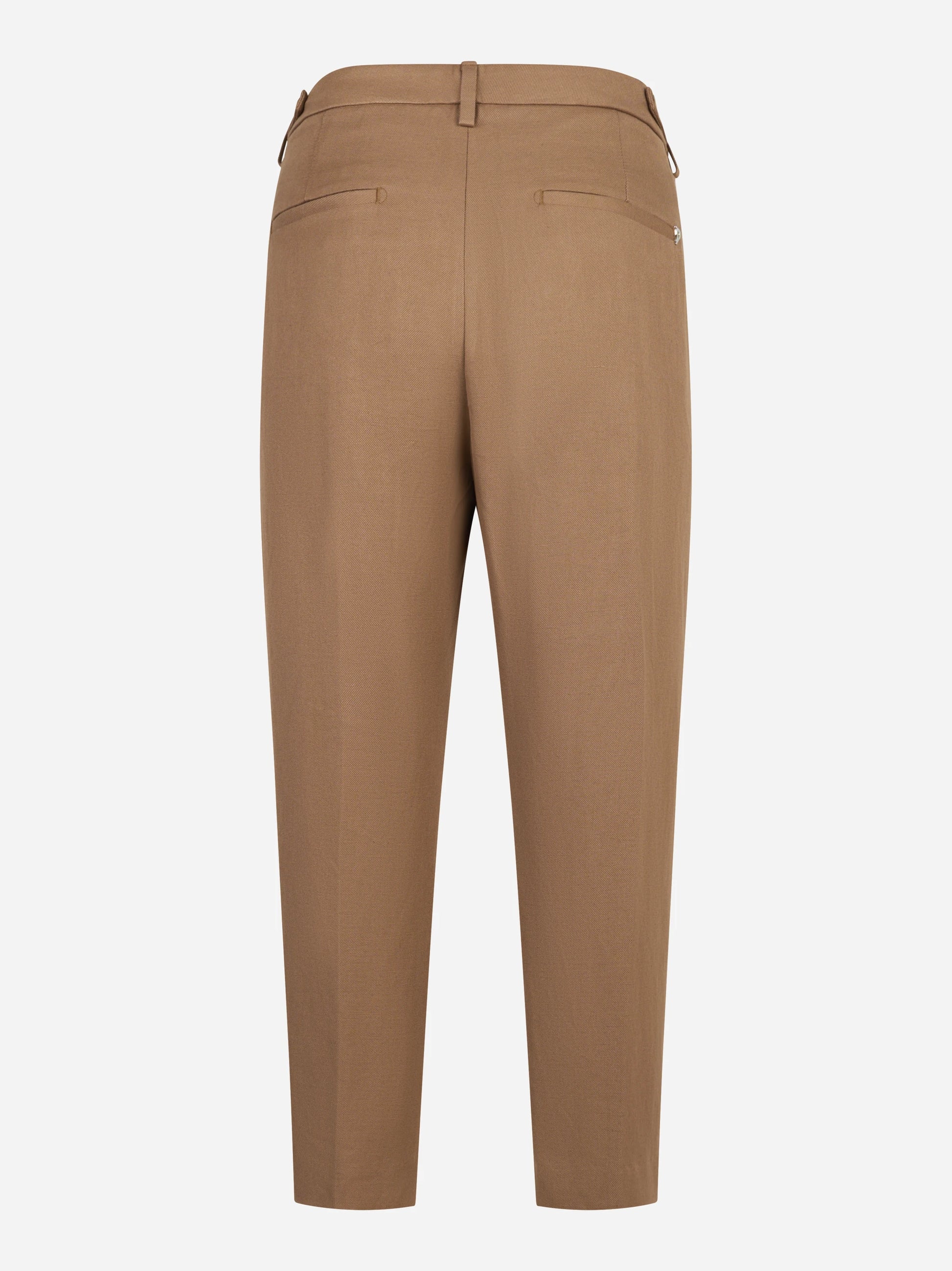 Pantalone Ariel Carrot fit in viscosa e lino beige