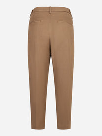 Pantalone Ariel Carrot fit in viscosa e lino beige