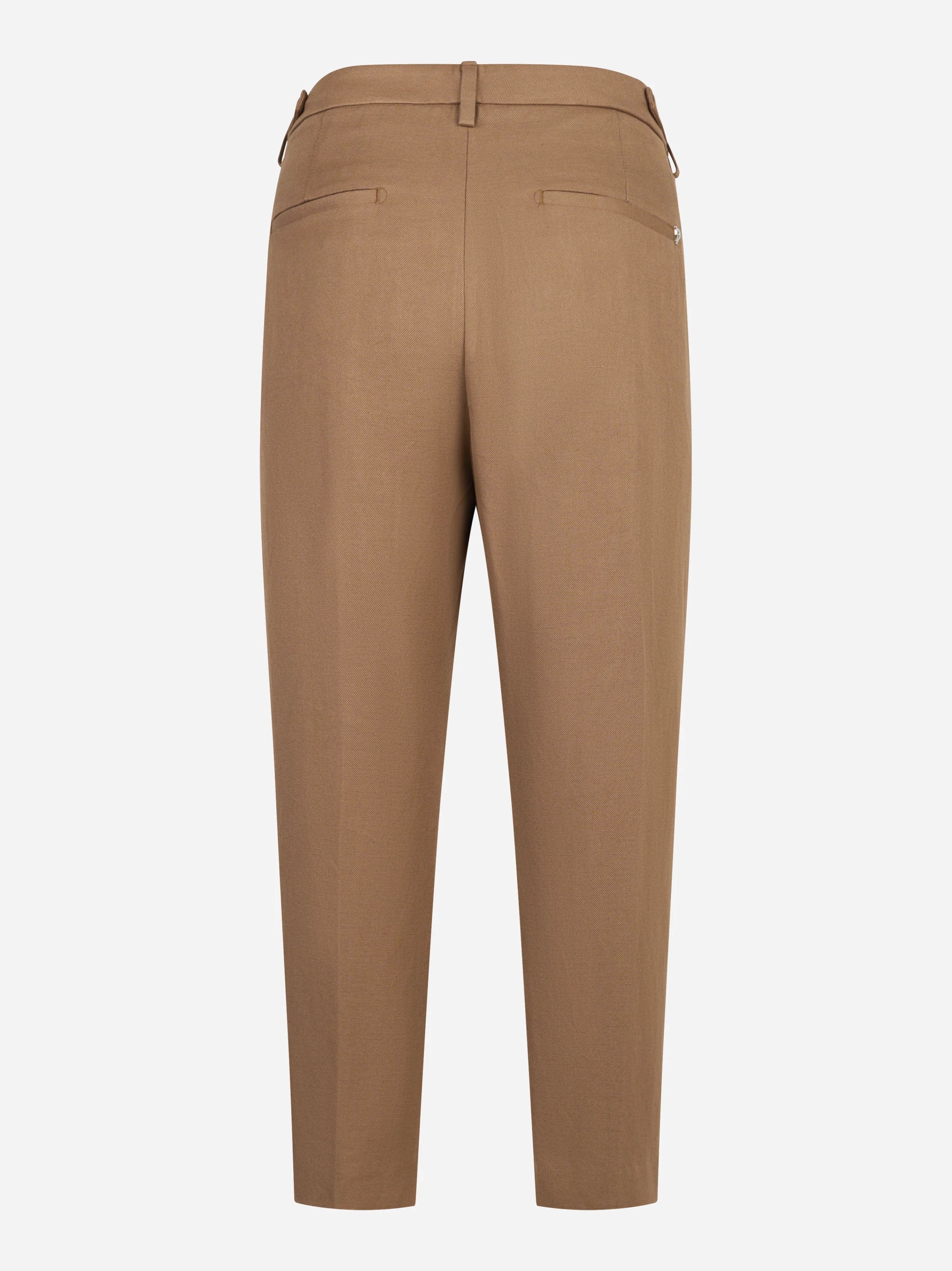 Pantalone Ariel Carrot fit in viscosa e lino beige