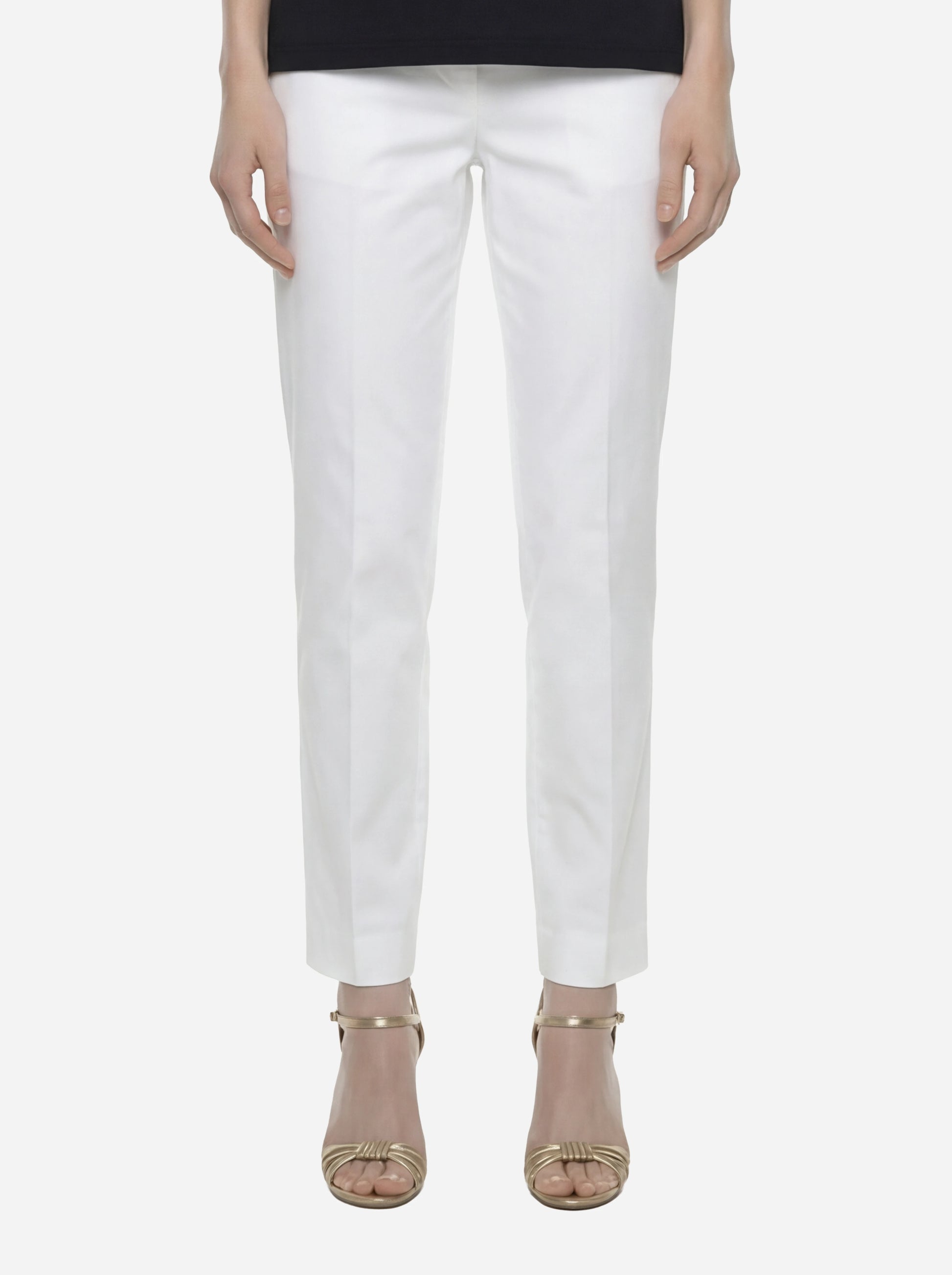 Pantalone Nima loose fit in cotone stretch bianco