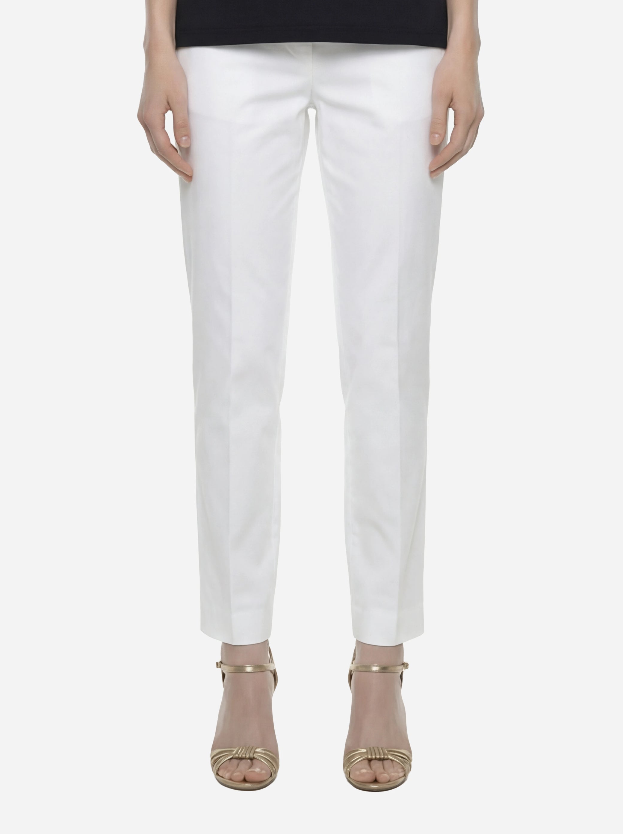 Pantalone Nima loose fit in cotone stretch bianco