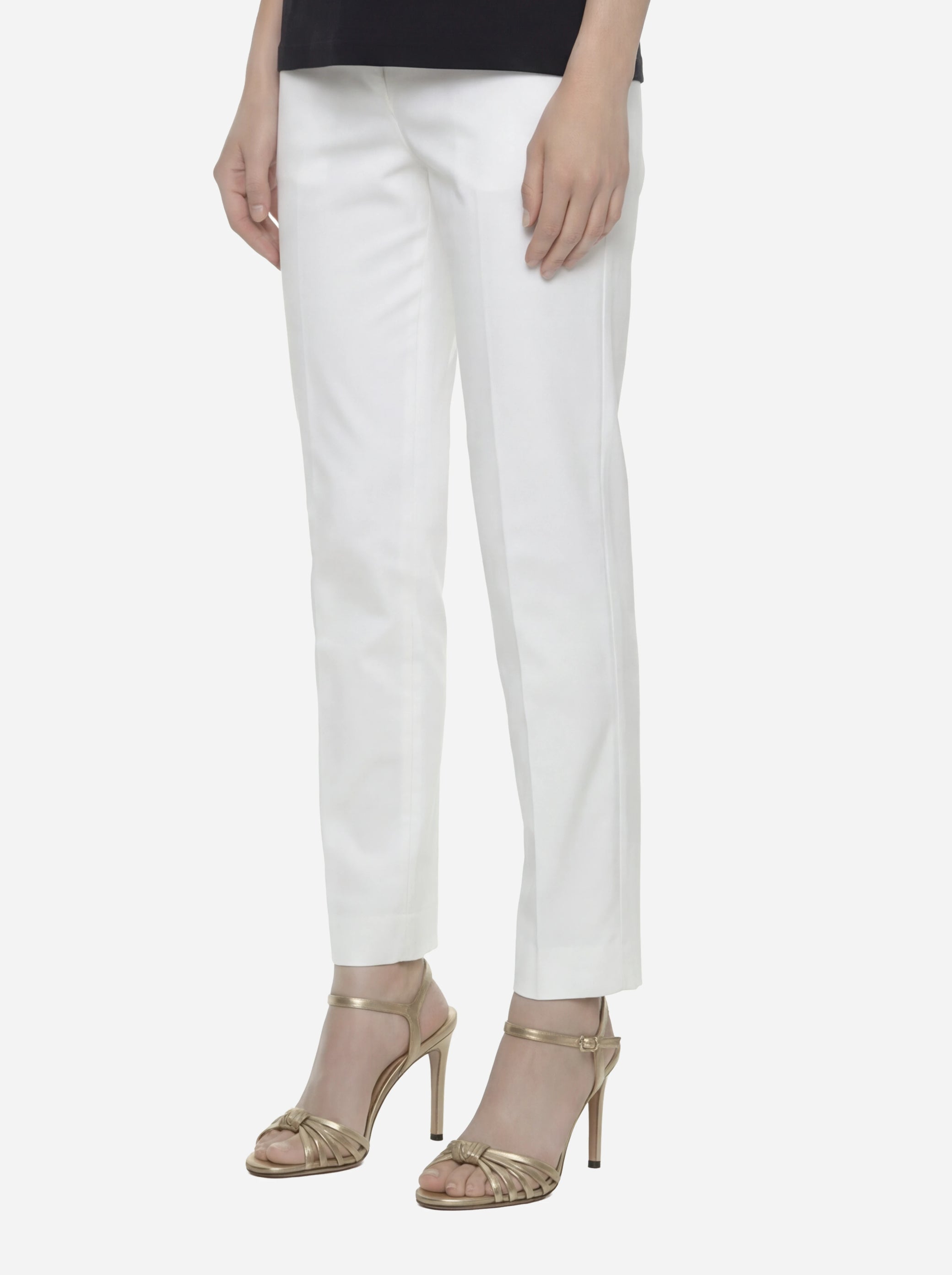 Pantalone Nima loose fit in cotone stretch bianco