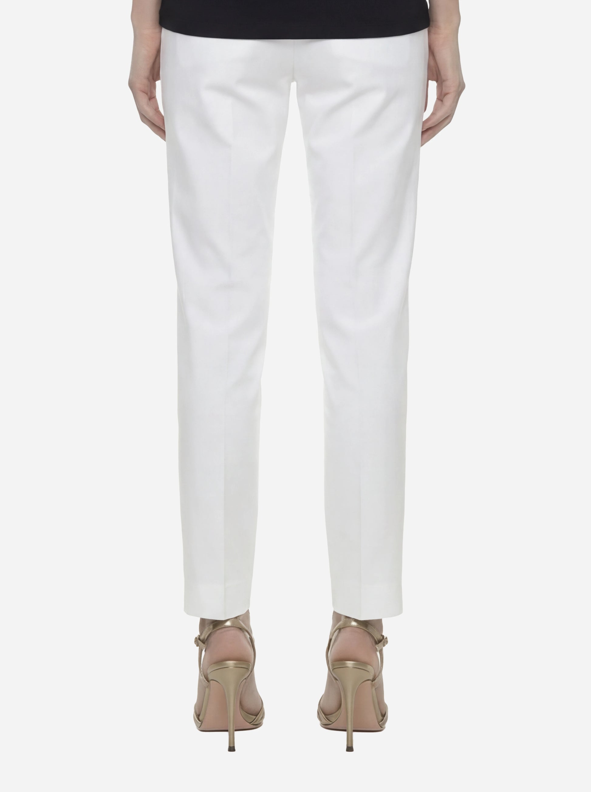 Pantalone Nima loose fit in cotone stretch bianco