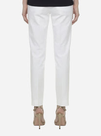 Pantalone Nima loose fit in cotone stretch bianco
