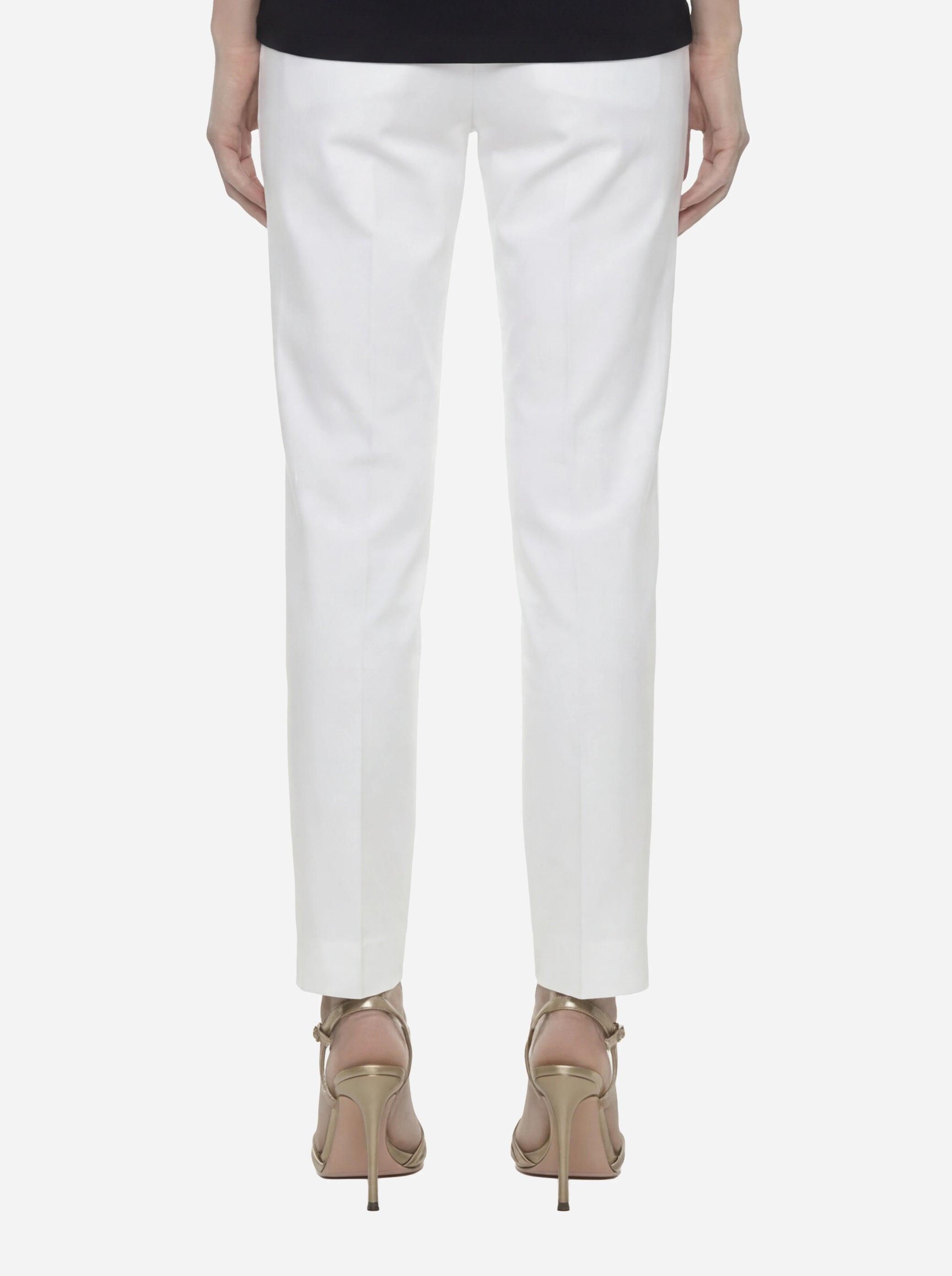 Pantalone Nima loose fit in cotone stretch bianco