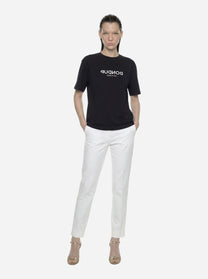 Pantalone Nima loose fit in cotone stretch bianco