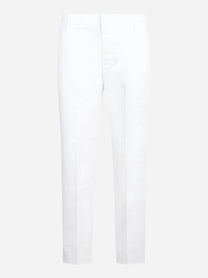 Pantalone Nima loose fit in cotone stretch bianco