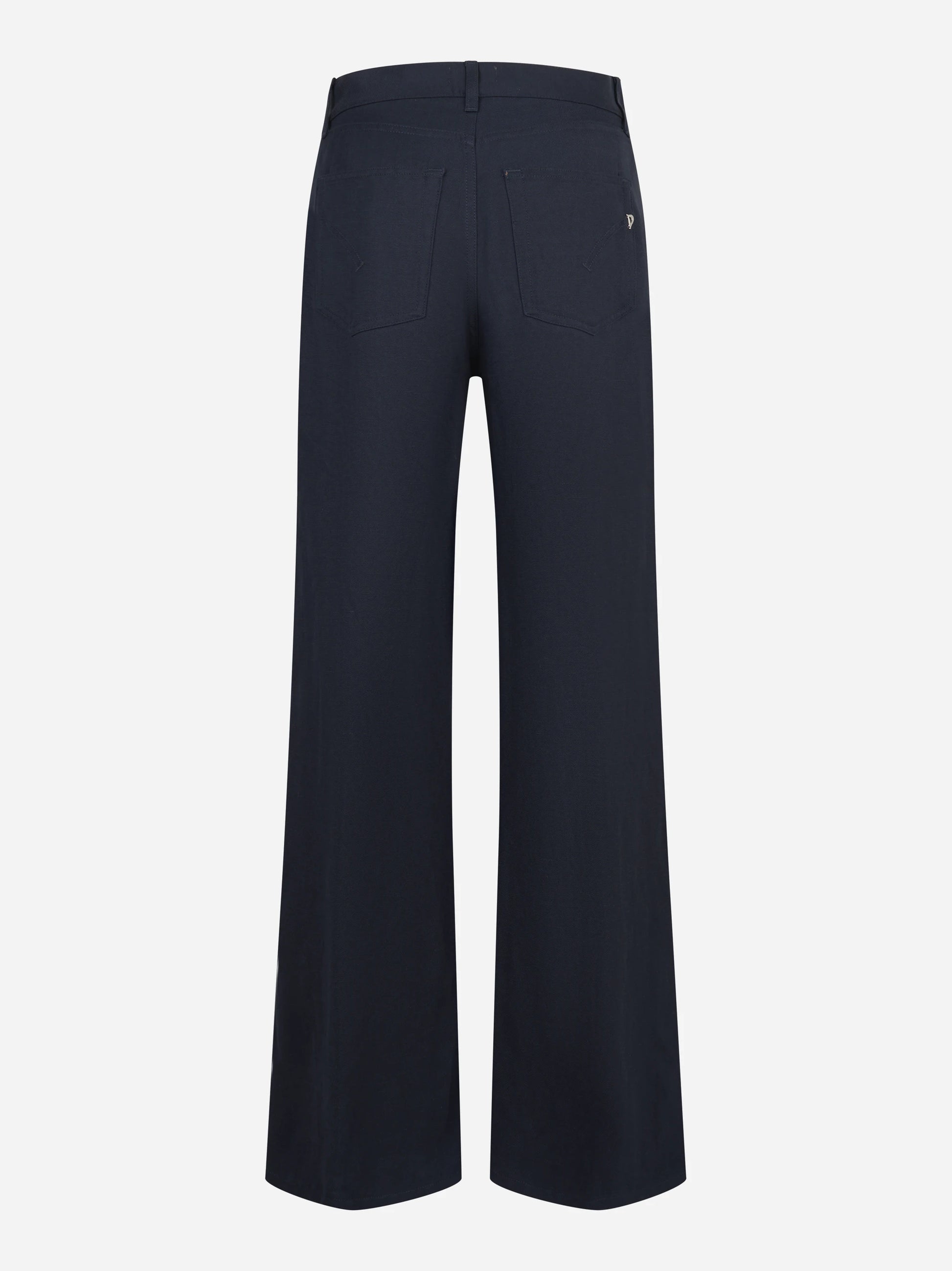 Pantalone Amber wide leg in viscosa e lino blu
