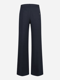 Pantalone Amber wide leg in viscosa e lino blu