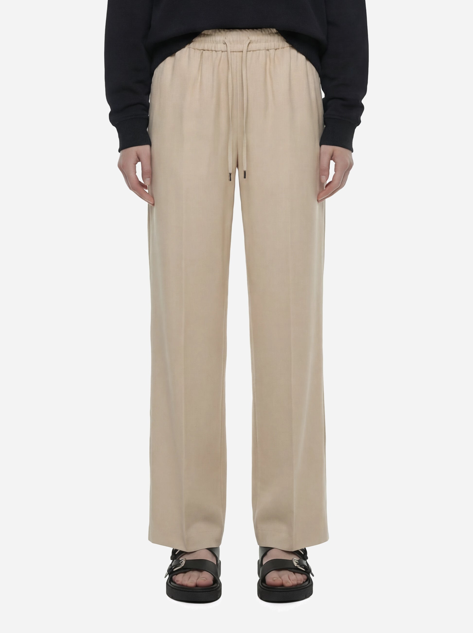 Pantalone jogger Marisol in viscosa beige