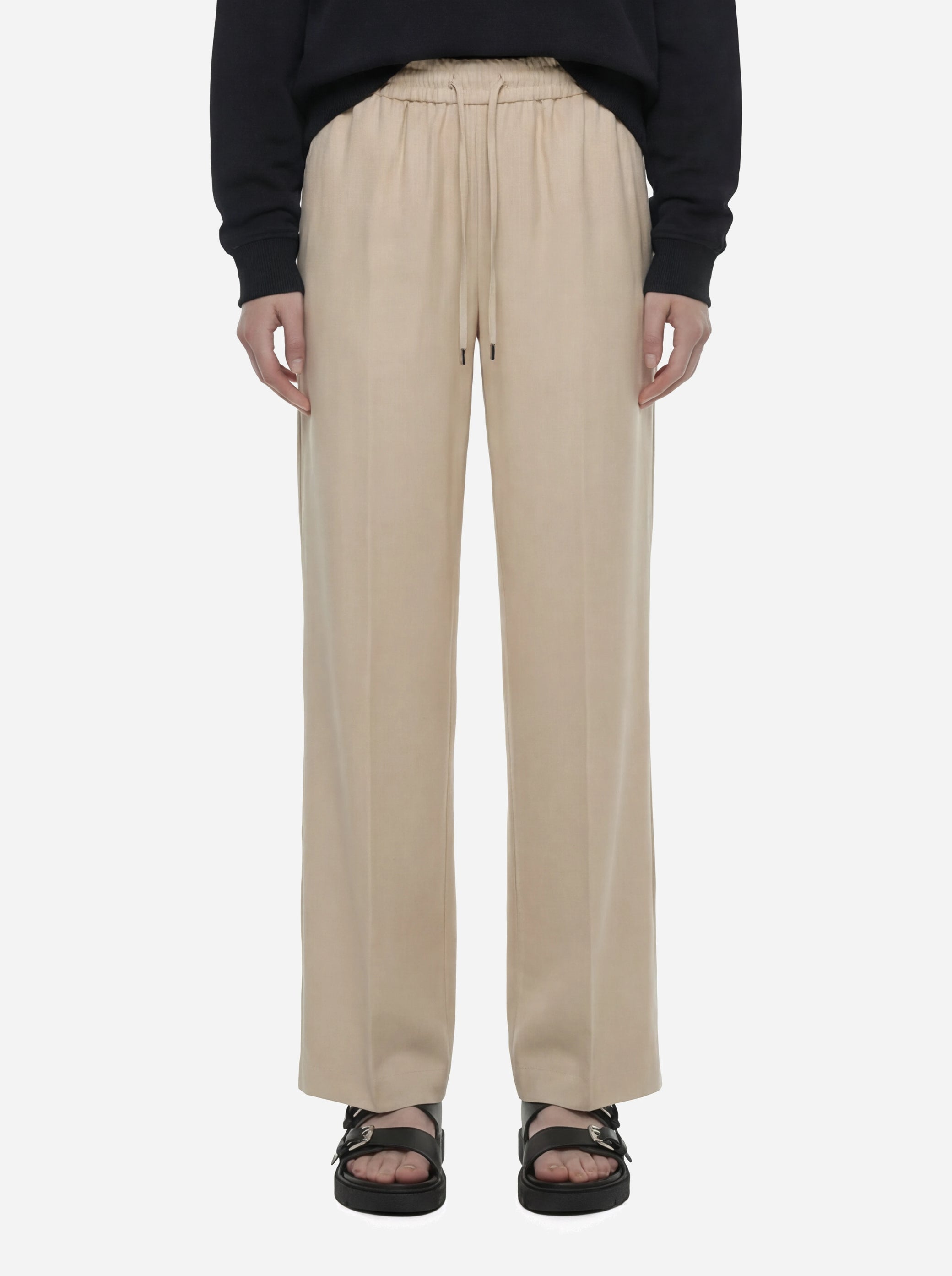 Pantalone jogger Marisol in viscosa beige