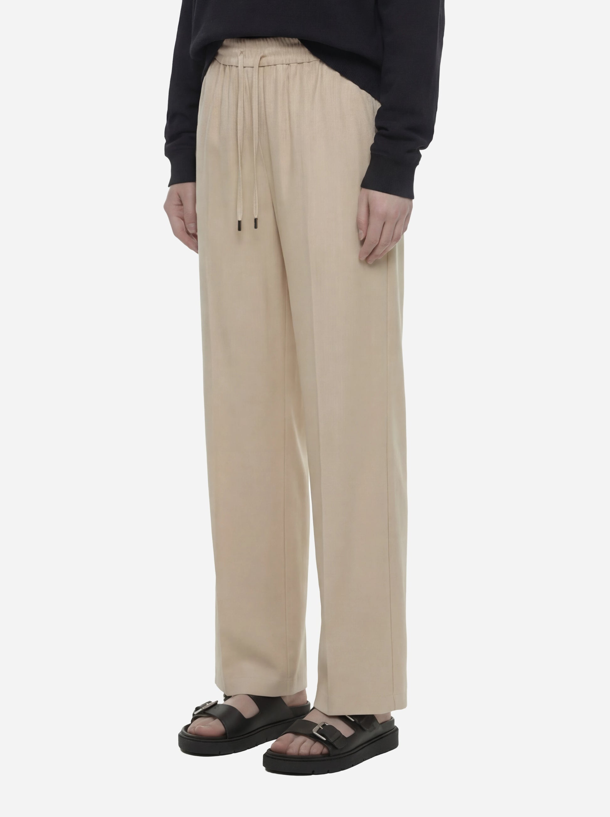 Pantalone jogger Marisol in viscosa beige