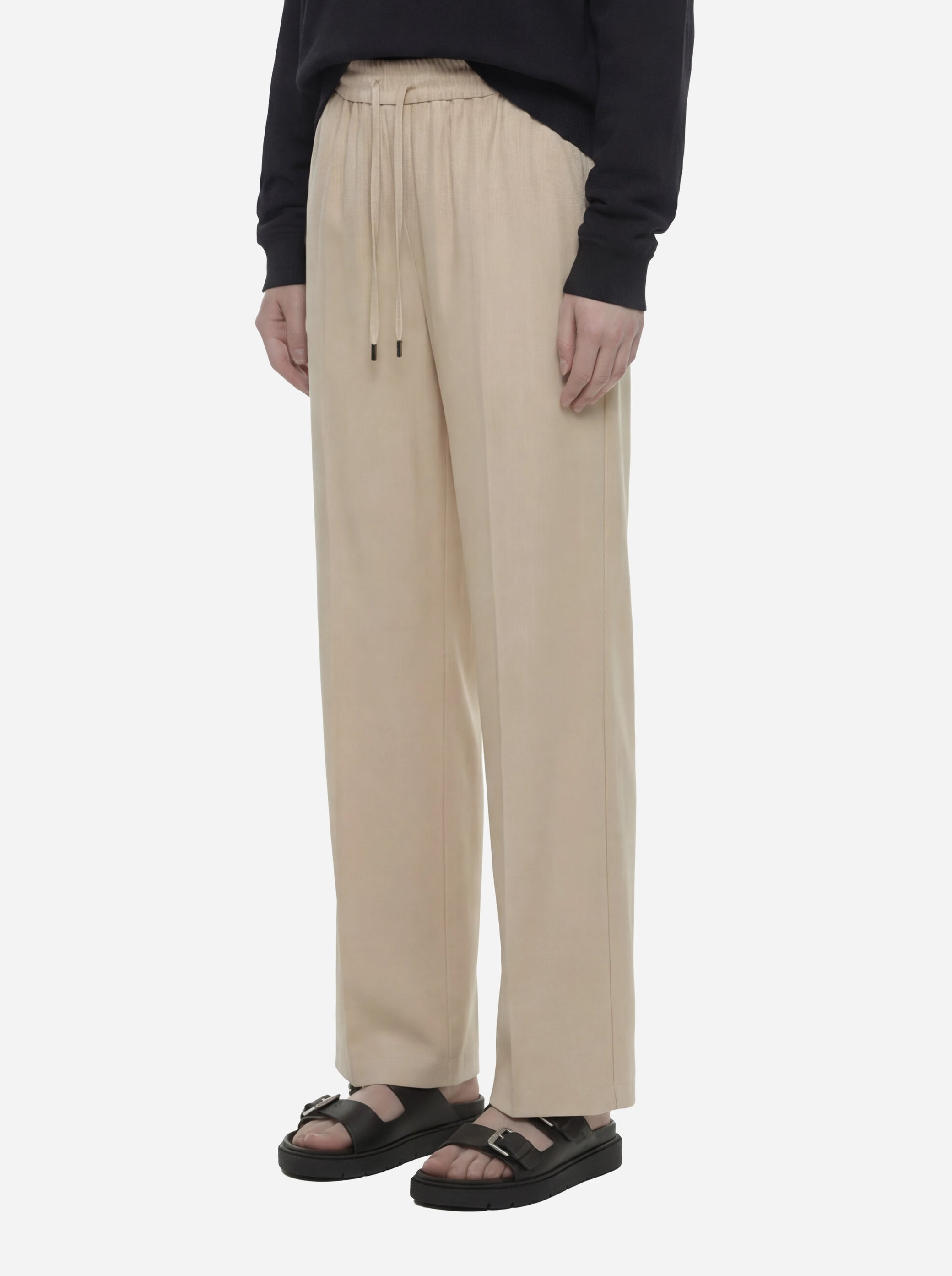 Pantalone jogger Marisol in viscosa beige