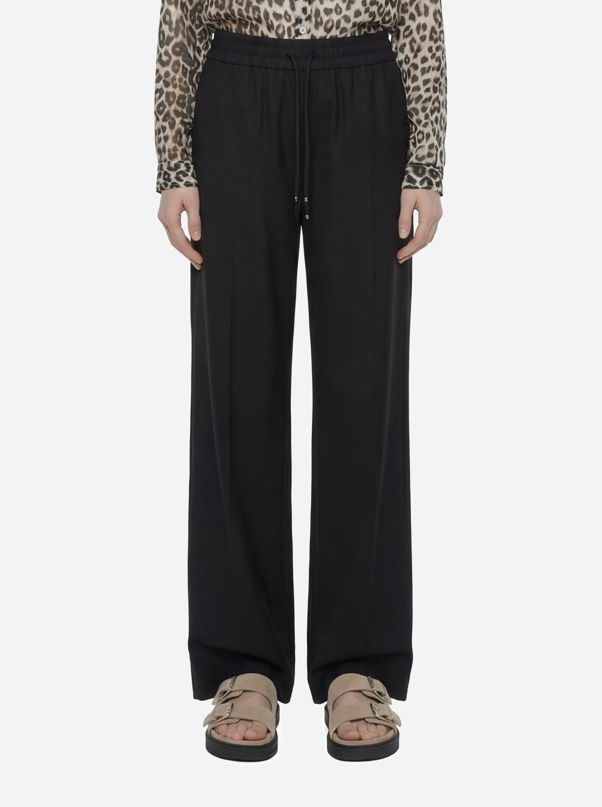 Pantalone jogger Marisol in viscosa nero