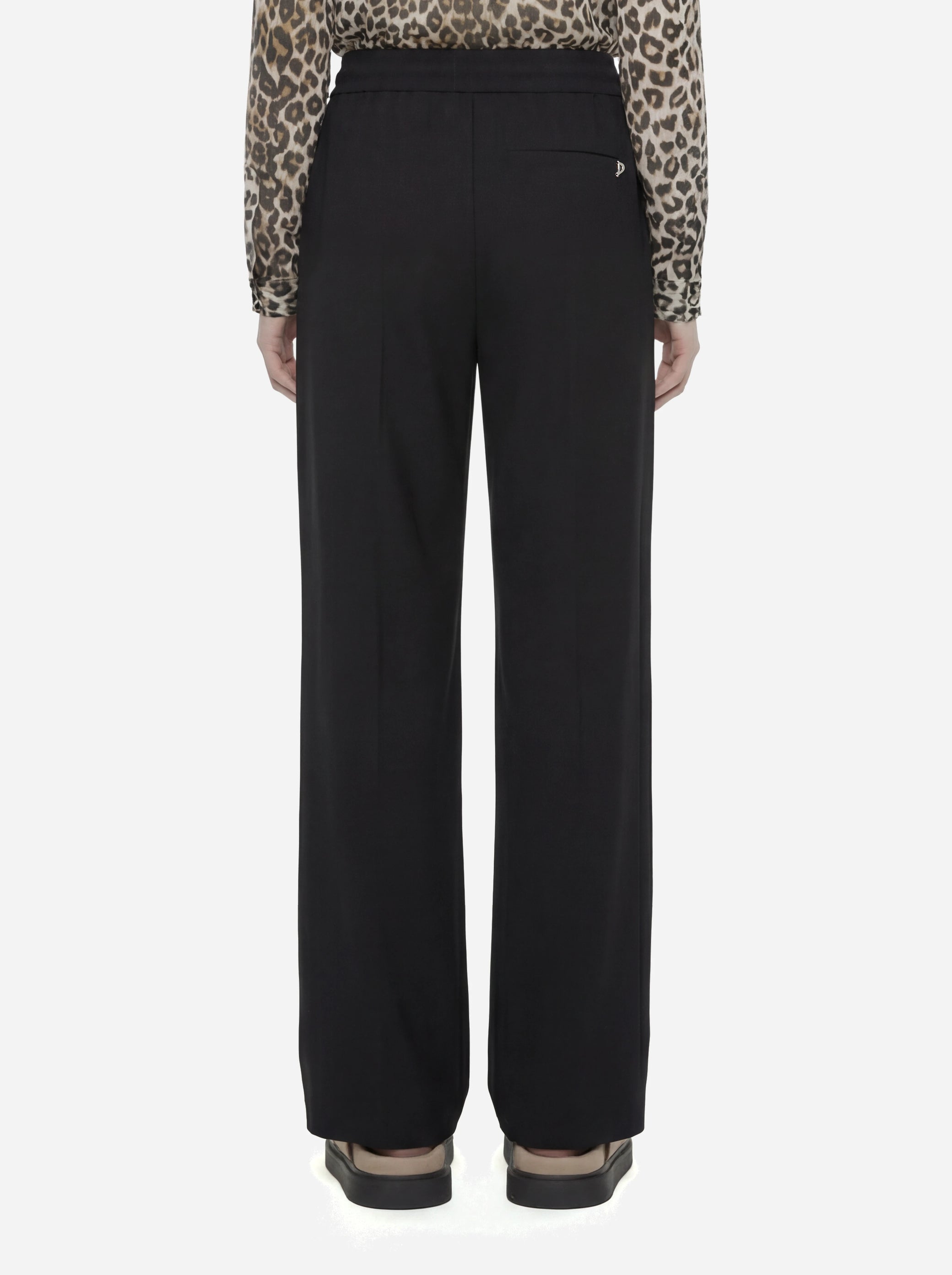 Pantalone jogger Marisol in viscosa nero