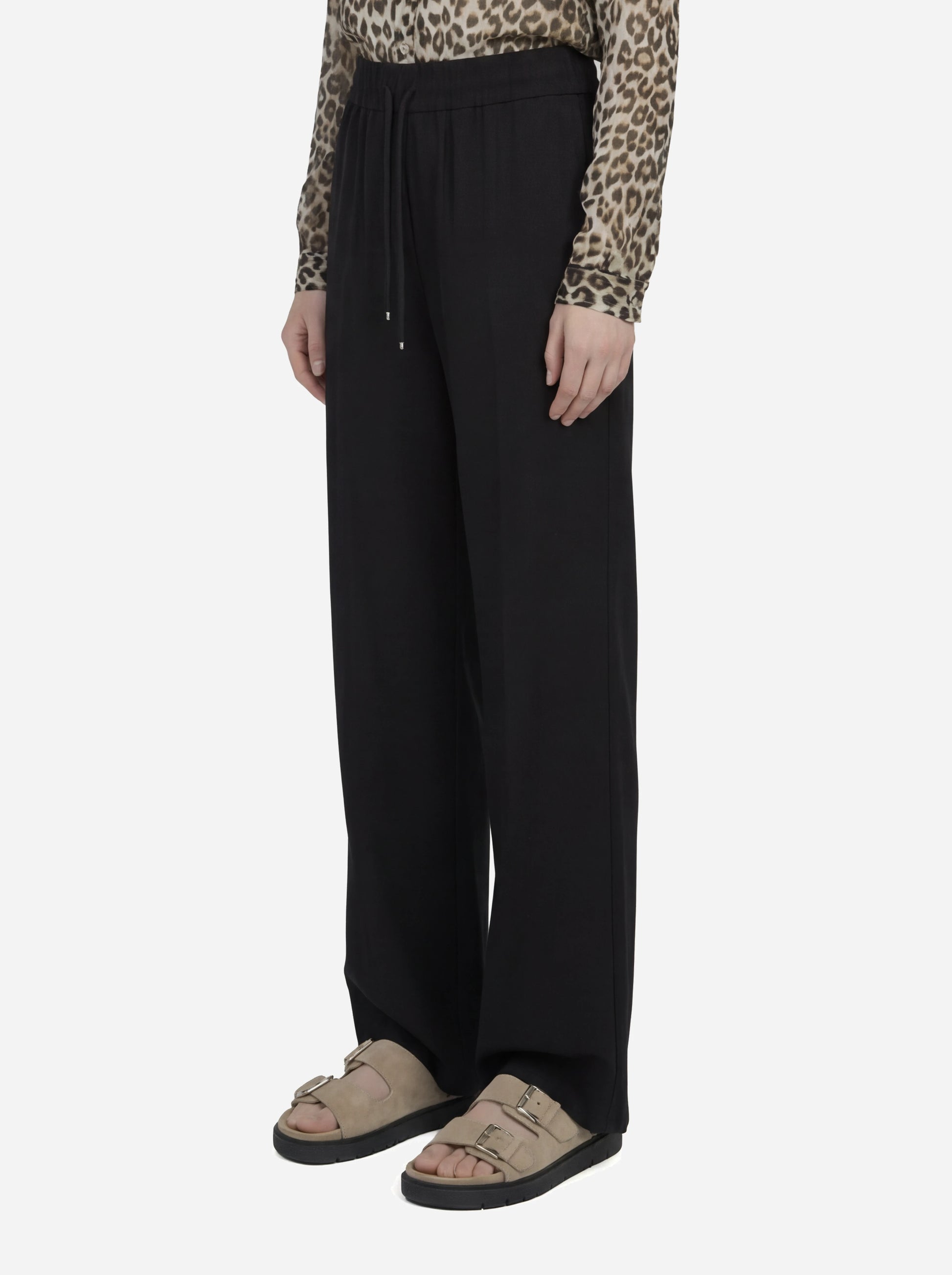 Pantalone jogger Marisol in viscosa nero