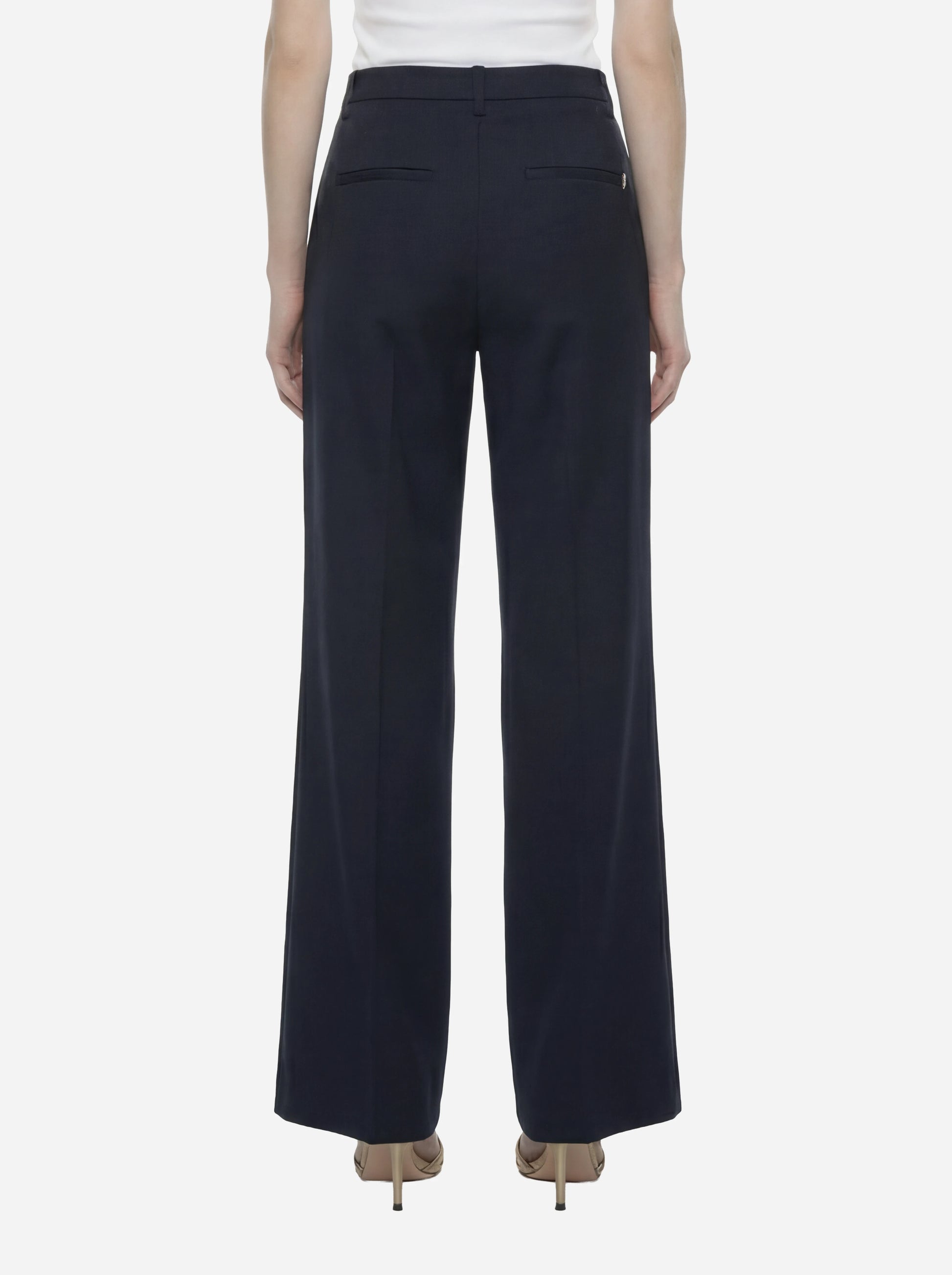 Pantalone Janice in lana stretch blu