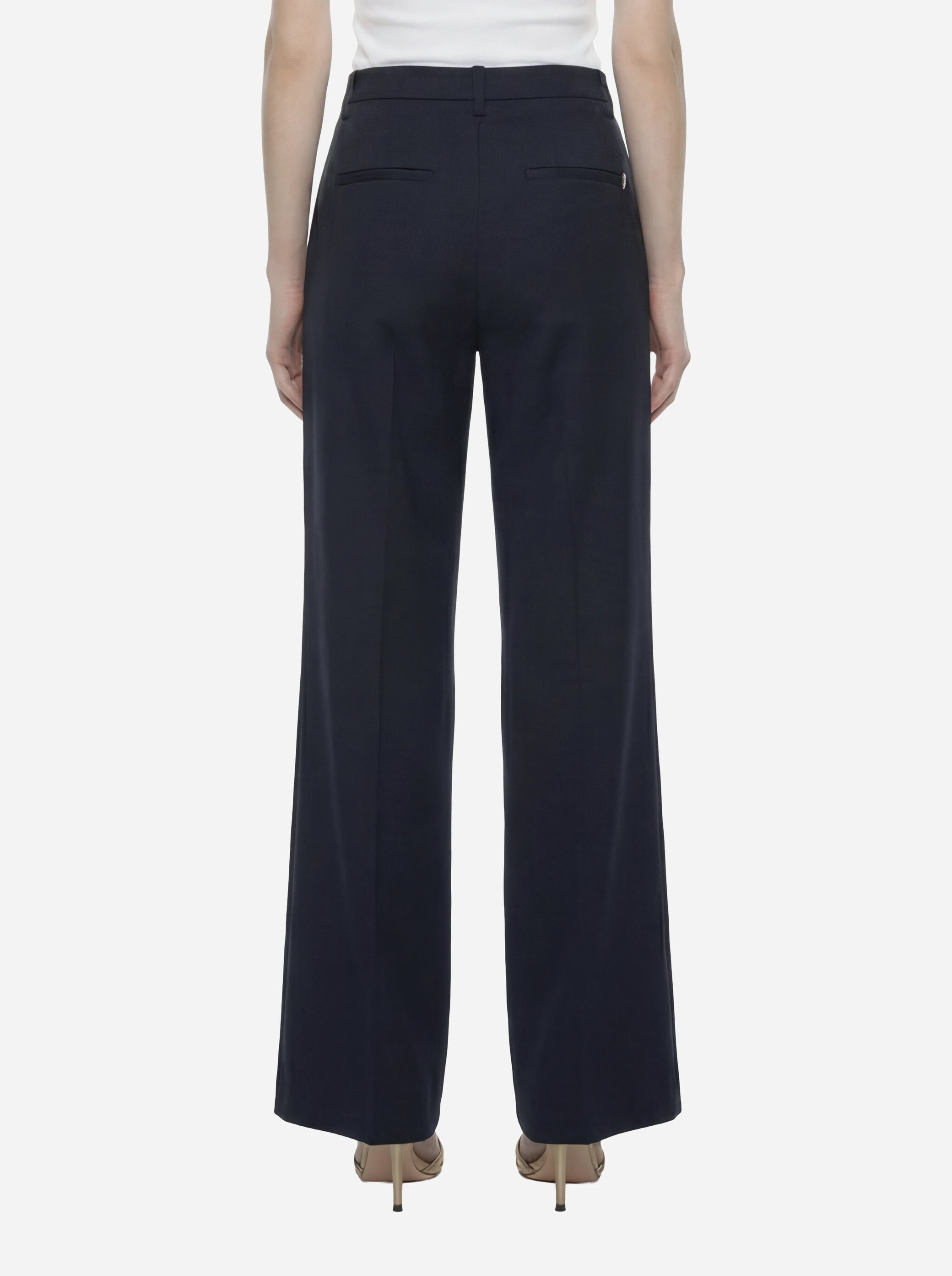 Pantalone Janice in lana stretch blu