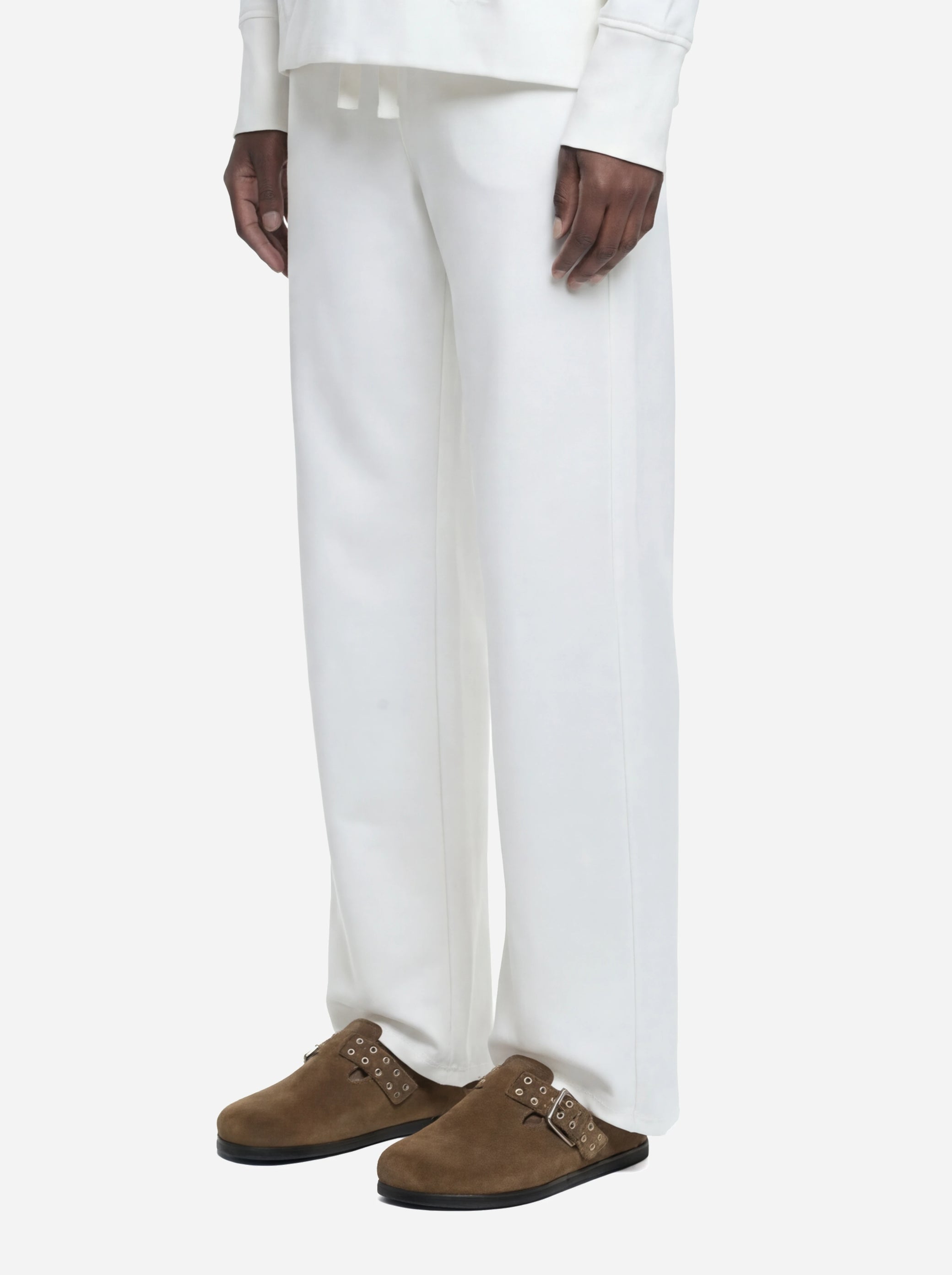 Pantalone jogging in jersey bianco