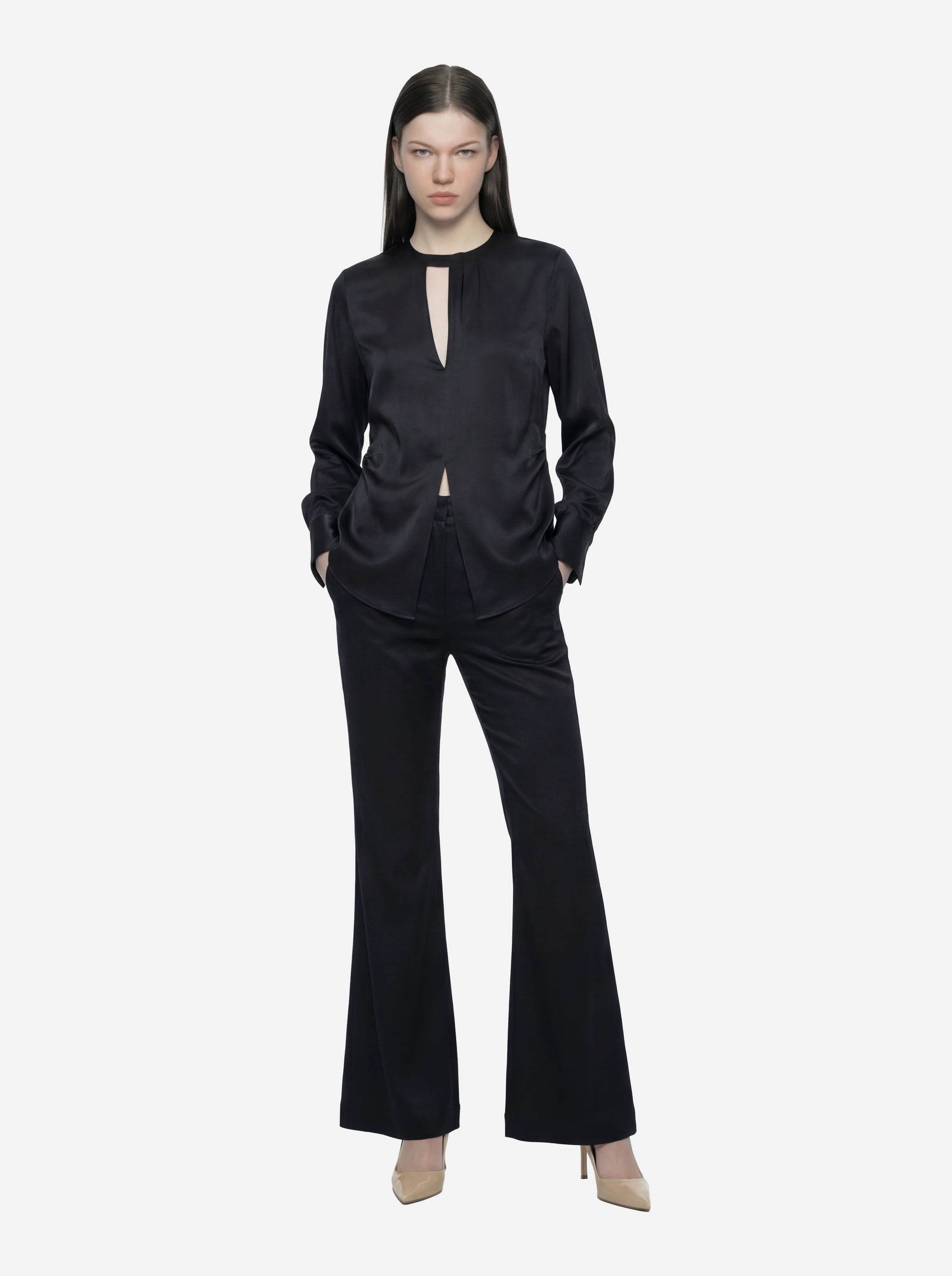 Pantaloni Matilda skinny bootcut nero
