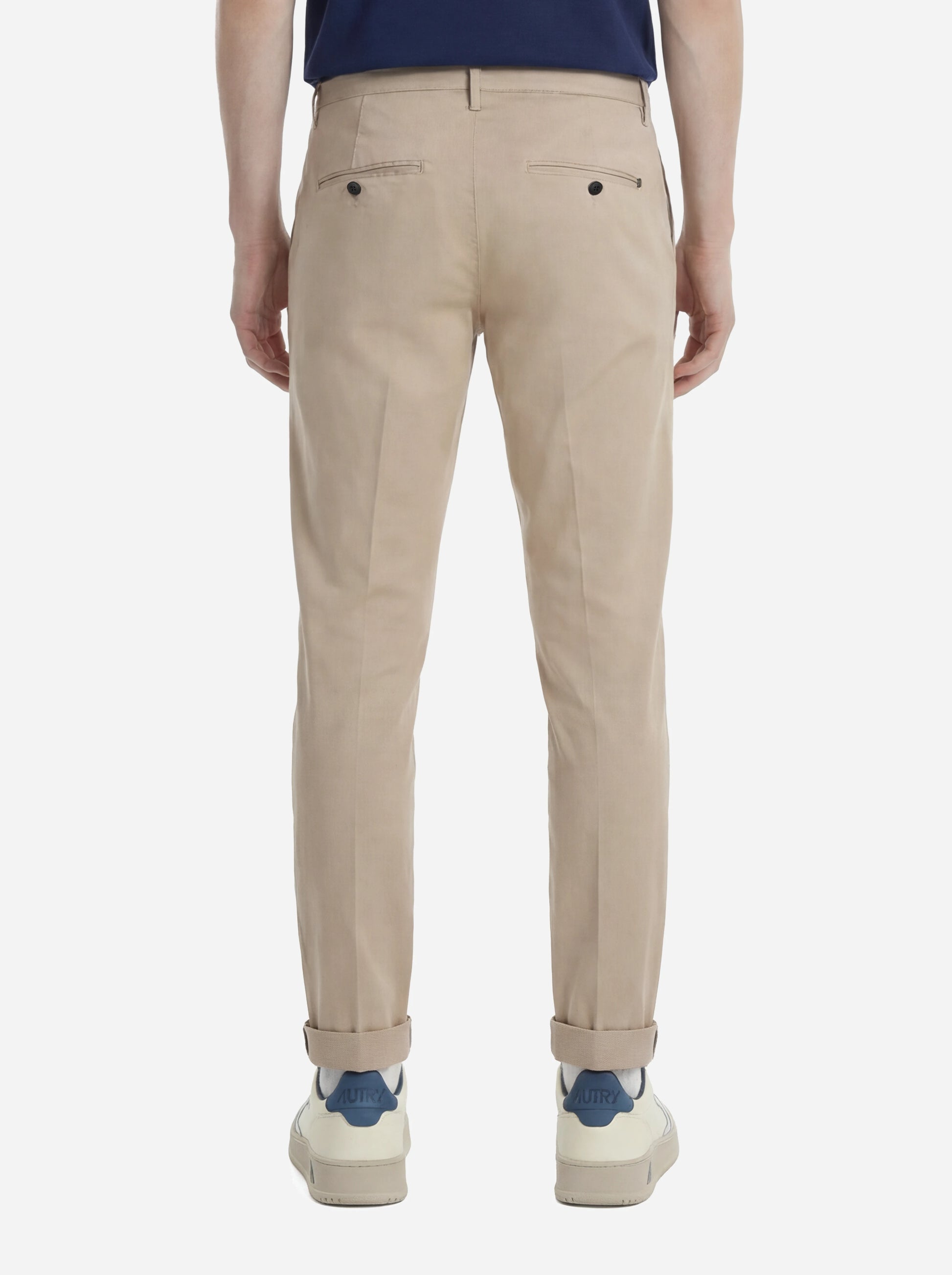 Pantalone slim fit Gaubert in gabardina di cotone beige