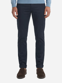 Pantalone slim fit Gaubert in gabardina di cotone blu