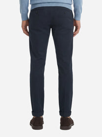Pantalone slim fit Gaubert in gabardina di cotone blu