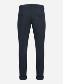 Pantalone slim fit Gaubert in gabardina di cotone blu