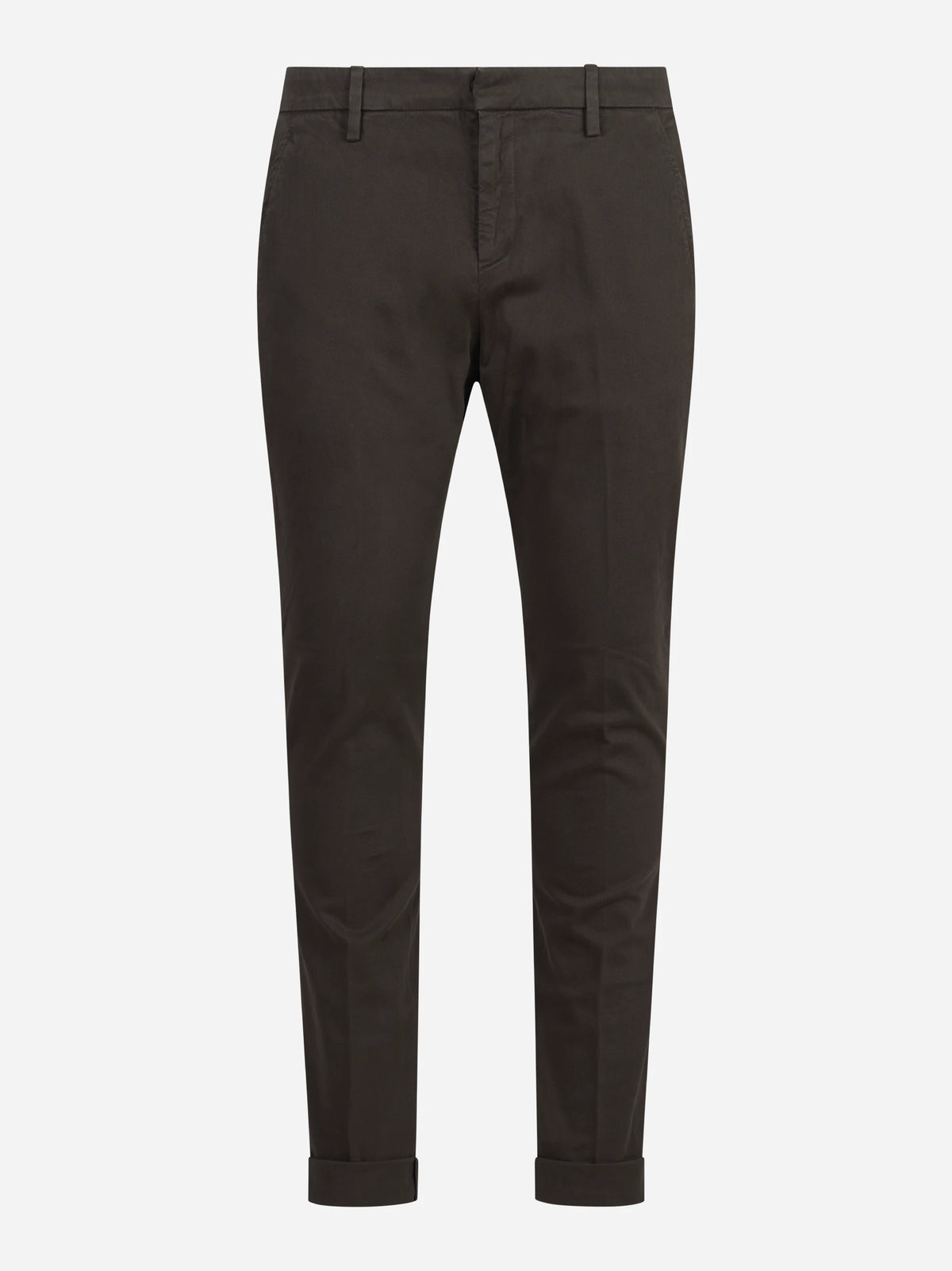 Pantalone Gaubert slim fit in cotone marrone - vista frontale