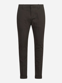 Pantalone Gaubert slim fit in cotone marrone - vista frontale