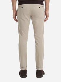 Pantalone slim fit Gaubert in popeline di cotone beige