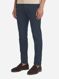 Pantalone slim fit Gaubert in popeline di cotone blu