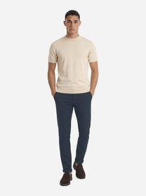 Pantalone slim fit Gaubert in popeline di cotone blu