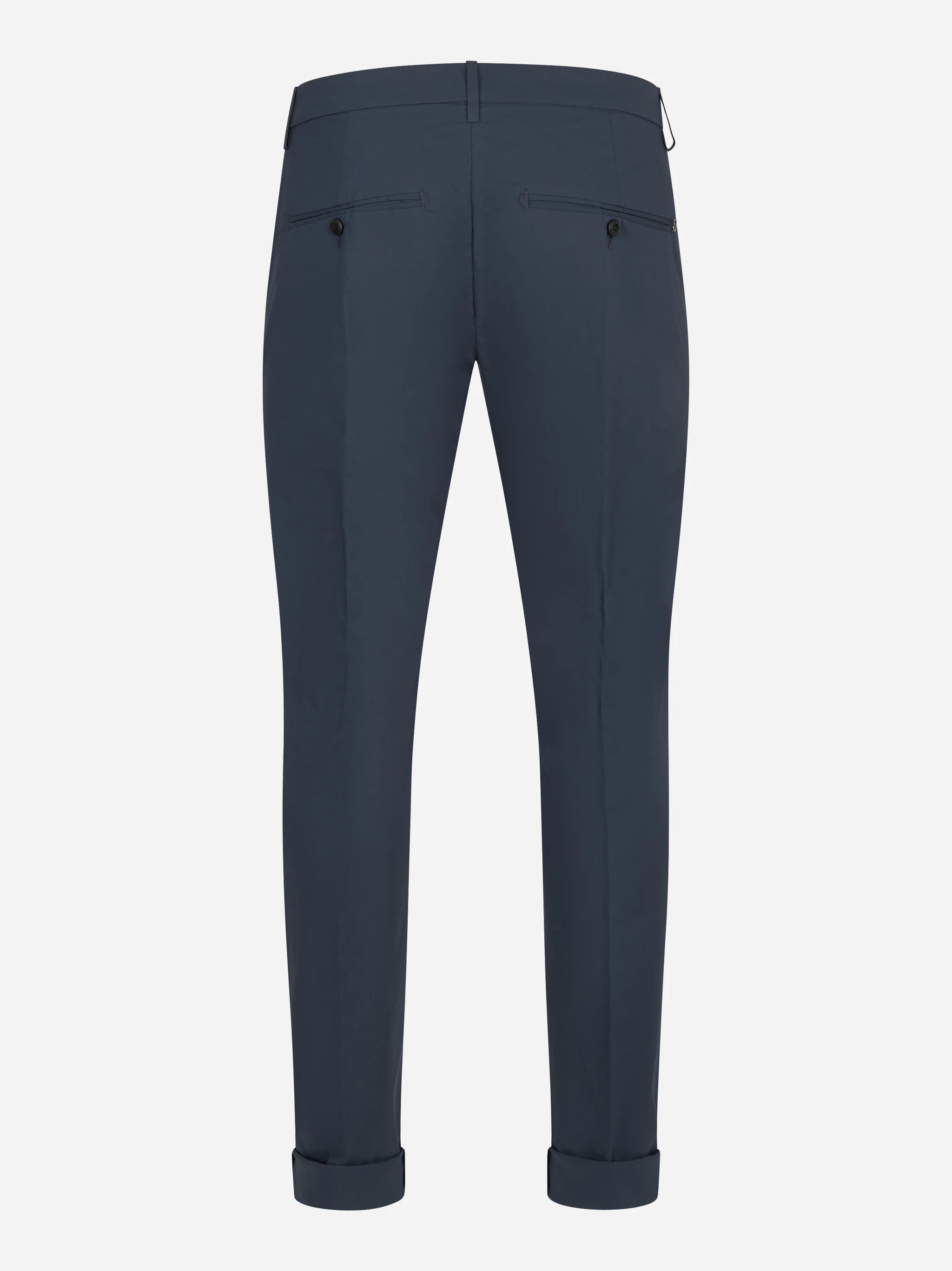 Pantalone slim fit Gaubert in popeline di cotone blu