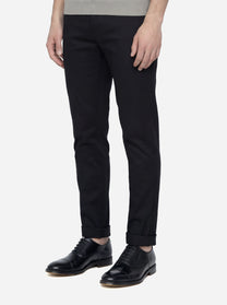 Pantalone slim fit Gaubert in popeline di cotone nero