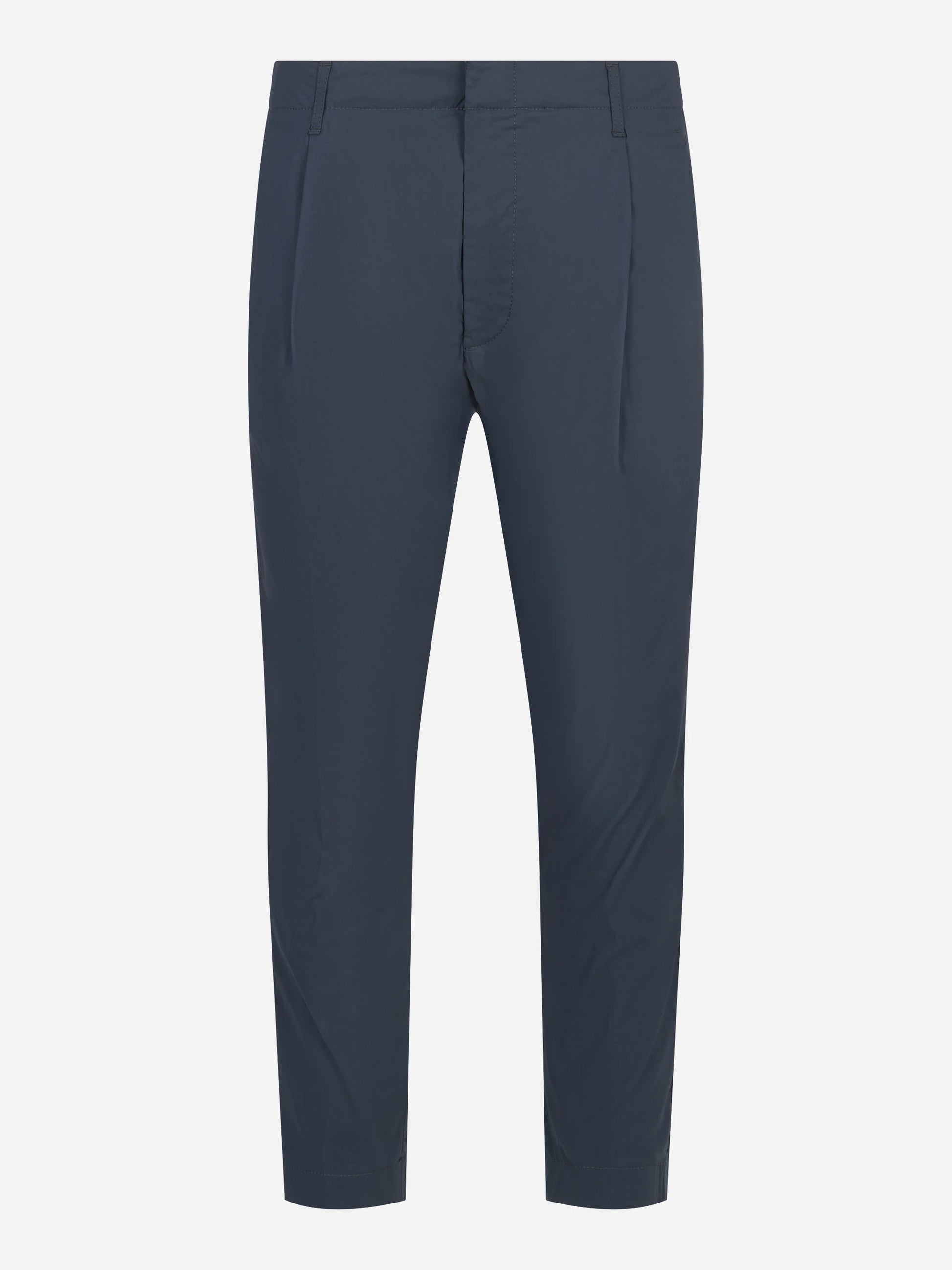 Pantalone carrot fit Ben in popeline di cotone blu