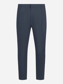 Pantalone carrot fit Ben in popeline di cotone blu